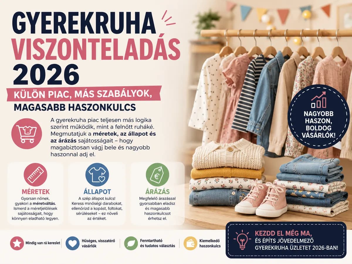 Gyerekruha viszonteladás 2026 – külön piac, más szabályok, magasabb haszonkulcs