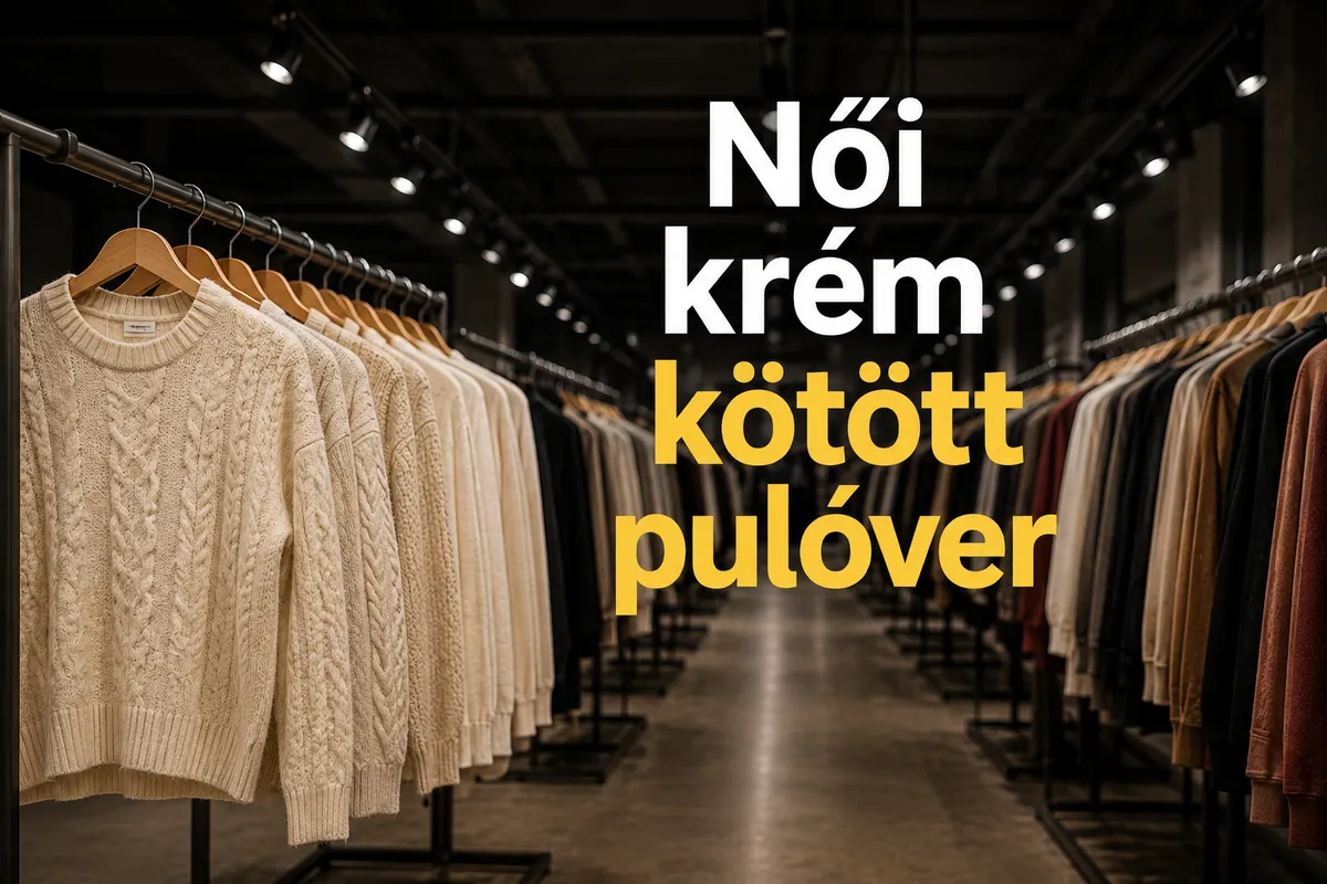 Női krém kötött pulóver - Minőségi használtruha válogatás