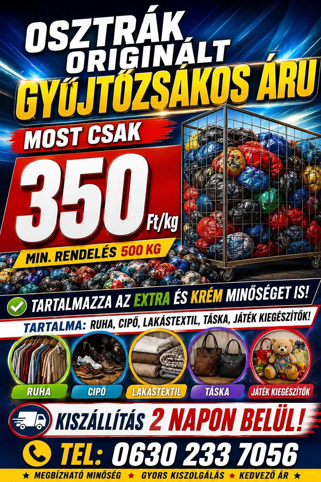 Originált gyűjtőzsákos áru - Quality used clothing selection