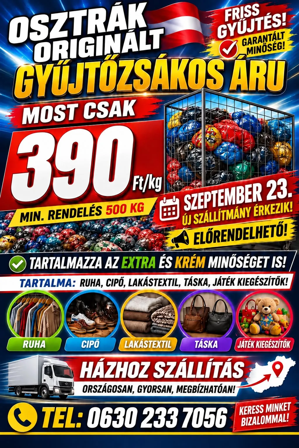 Originált gyűjtőzsákos áru - Minőségi használtruha válogatás